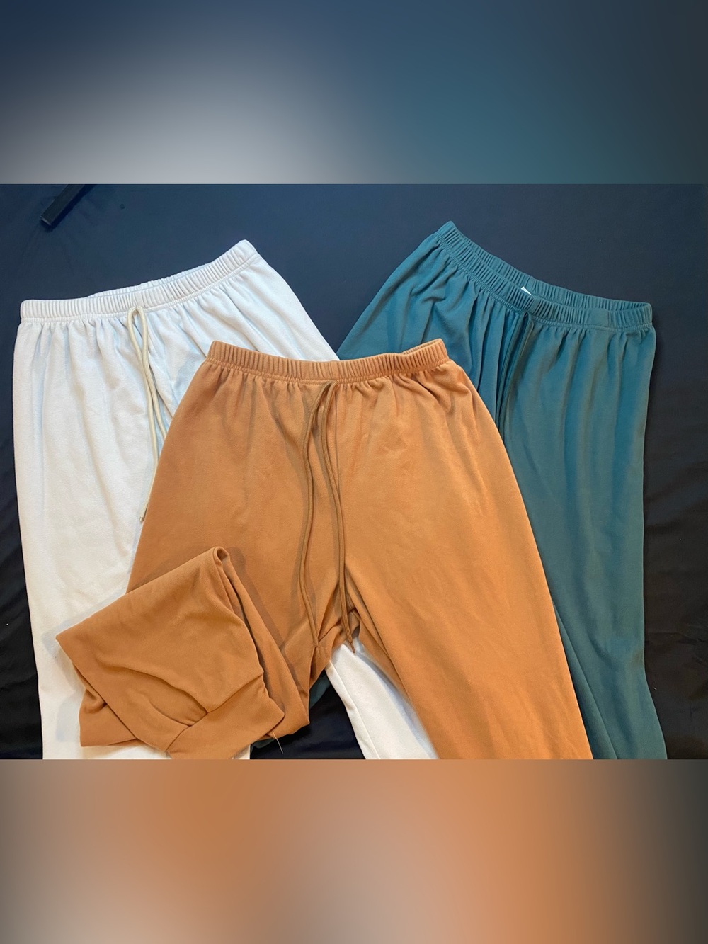 SHEIN Women's Jogger Pants - White, Tan & Teal